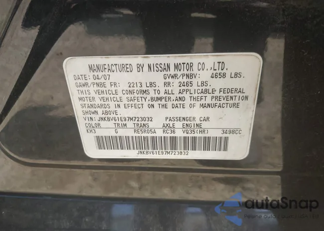 JNKBV61E97M723032: 42702845