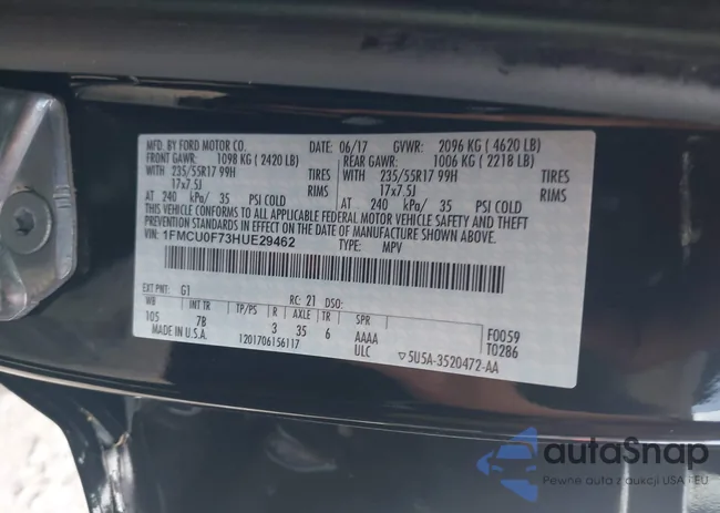 1FMCU0F73HUE29462: 42702130