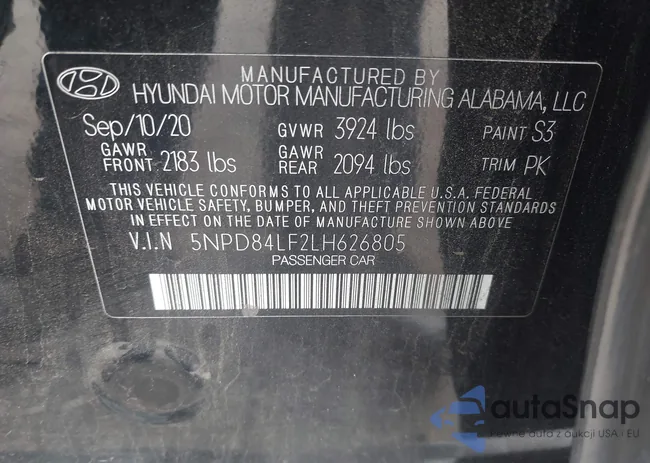 5NPD84LF2LH626805: 42703418