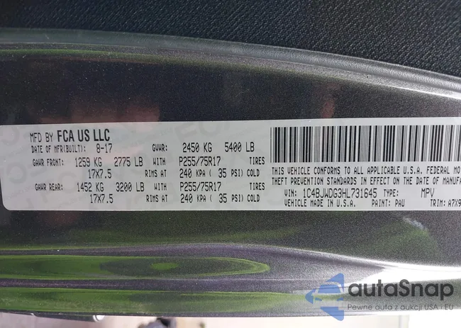 1C4BJWDG3HL731645: 42703427