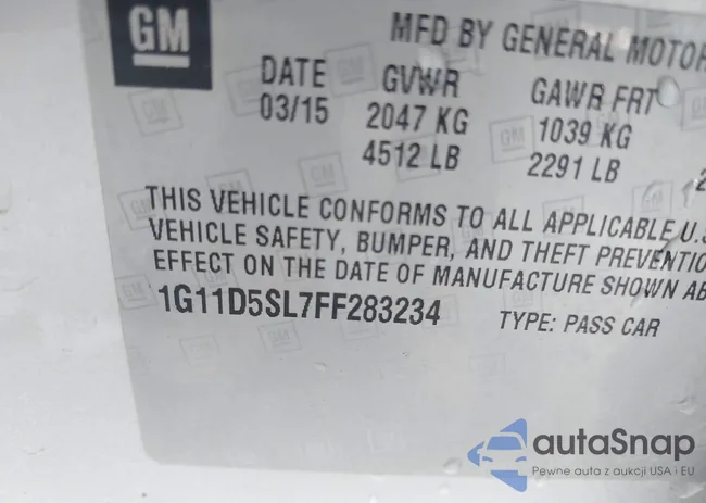 1G11D5SL7FF283234: 42703437