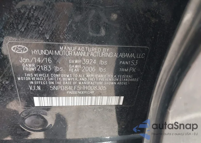 5NPD84LF5HH008305: 42703454