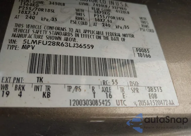 5LMFU28R63LJ36559: 42703546