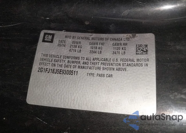 2G1FJ1EJ5E9300511: 42703740