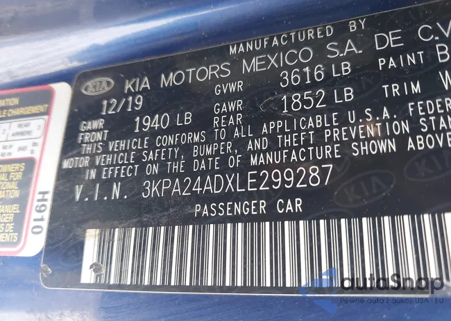 3KPA24ADXLE299287: 42703082