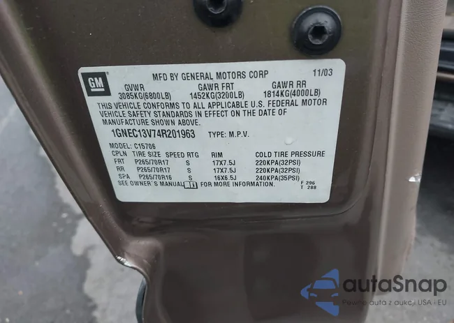 1GNEC13V74R201963: 42704255