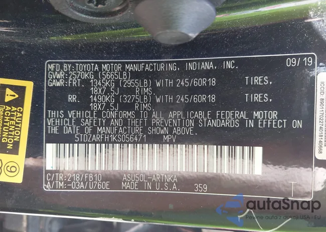 5TDZARFH1KS056471: 42704296