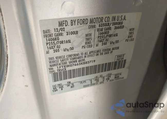 1FTRW07663KB83719: 42704470