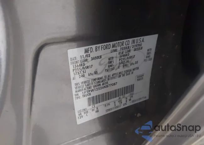 1FTPW12524KB77087: 42704511