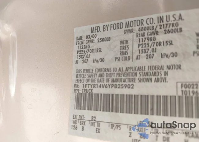 1FTYR14V6YPB25902: 42704519