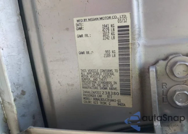 1N4AL2AP2CC238380: 42704623