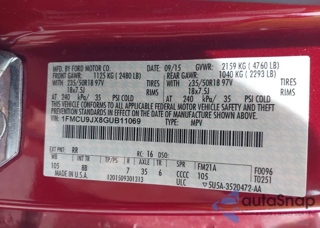 1FMCU9JX8GUB11069: 42704693