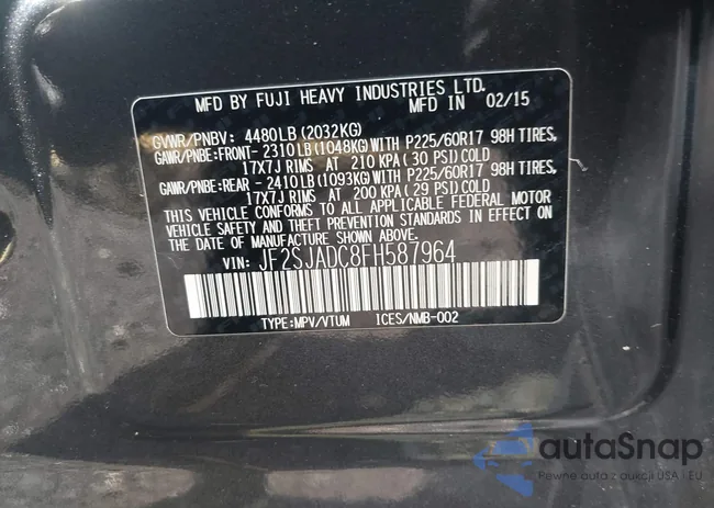 JF2SJADC8FH587964: 42704716