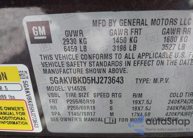 5GAKVBKD5HJ273643: 42704817