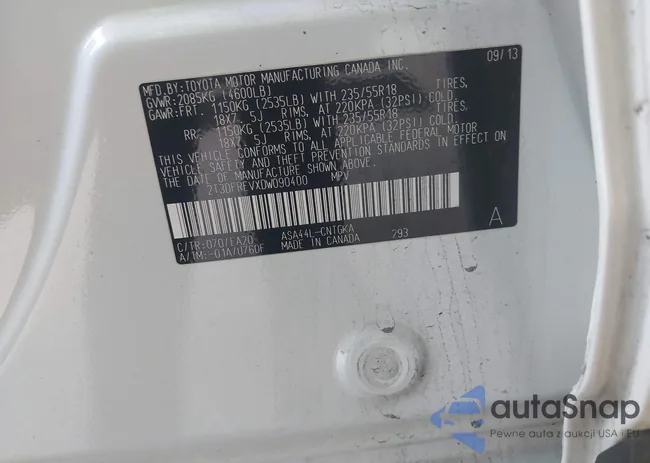 2T3DFREVXDW090400: 42704113