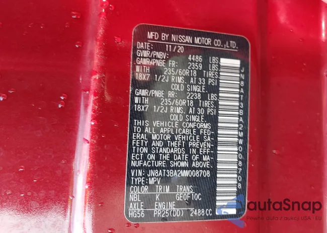 JN8AT3BA2MW008708: 42705320