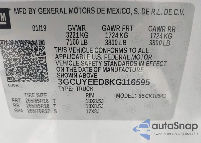 3GCUYEED8KG116595: 42705401