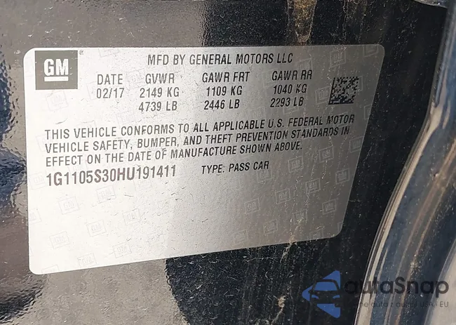 1G1105S30HU191411: 42705575