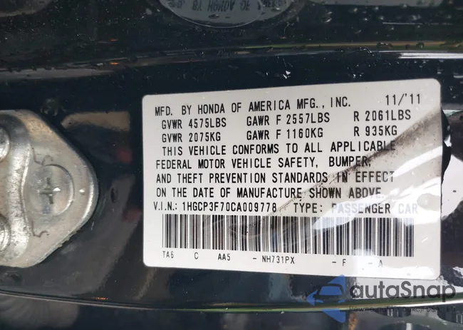 1HGCP3F70CA009778: 42705709