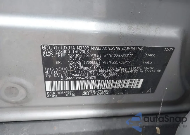 2T3MWRFV8SW254075: 42705793