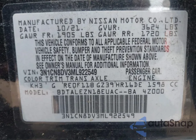 3N1CN8DV3ML922549: 42704967