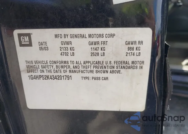 1G4HP52K434201791: 42705134