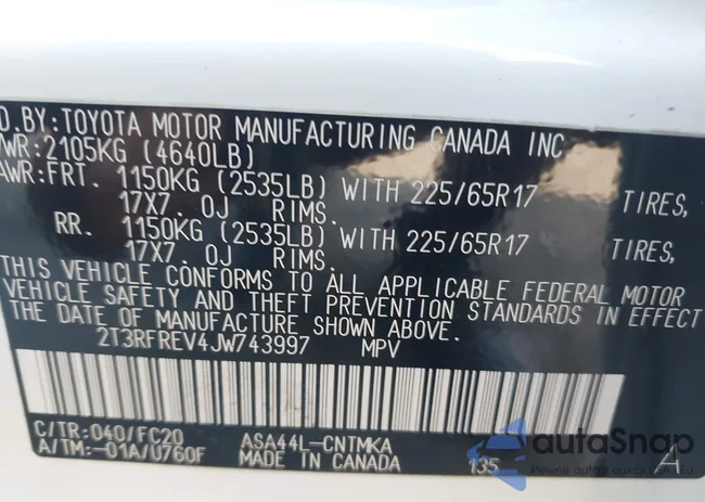 2T3RFREV4JW743997: 42706443