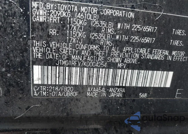 JTMG1RFV7KD004254: 42706469