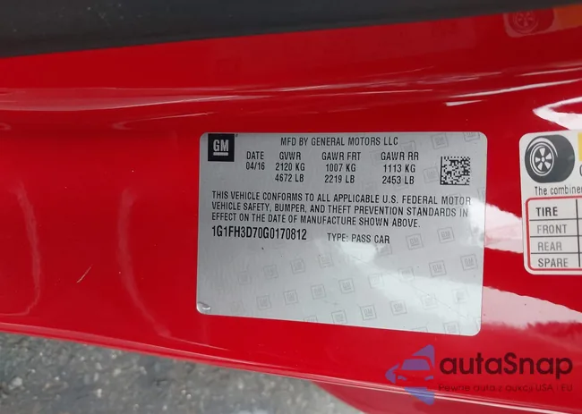 1G1FH3D70G0170812: 42706475