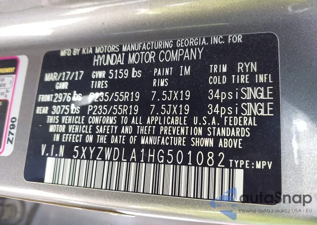 5XYZWDLA1HG501082: 42706628