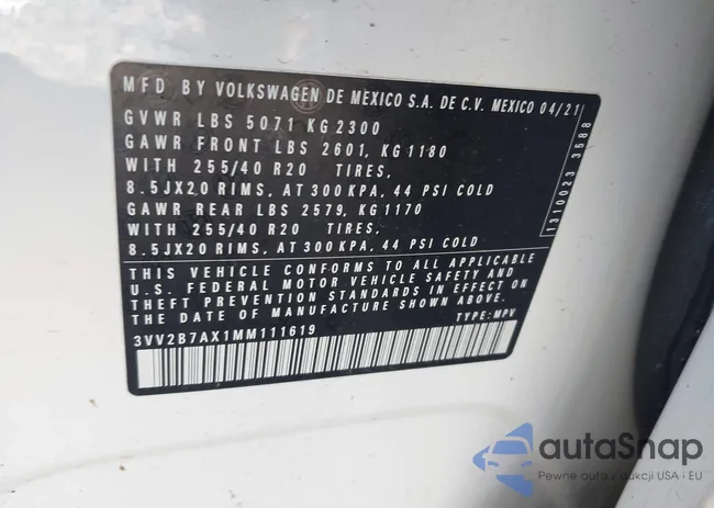 3VV2B7AX1MM111619: 42706757