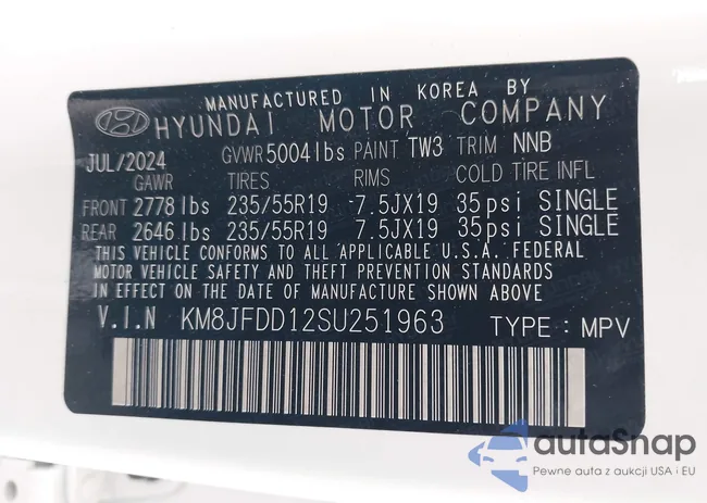 KM8JFDD12SU251963: 42705839