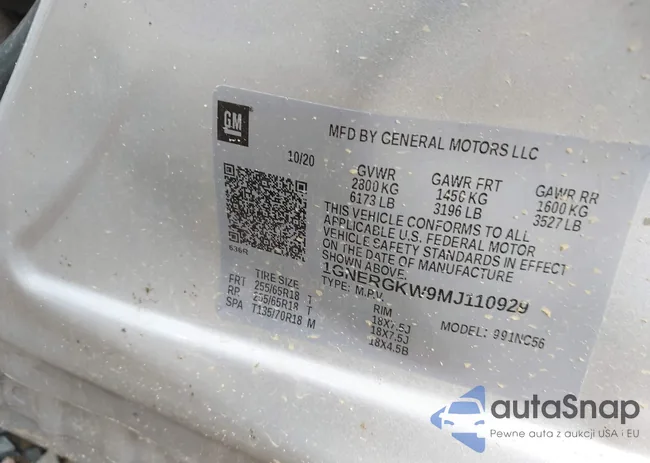 1GNERGKW9MJ110929: 42705868