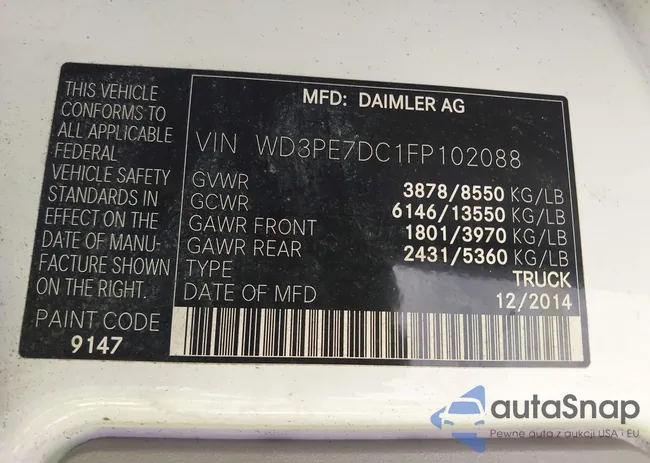 WD3PE7DC1FP102088: 42705960