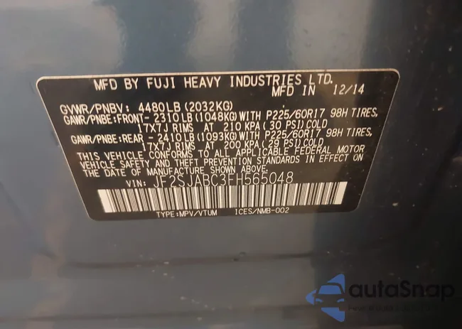 JF2SJABC3FH565048: 42705968