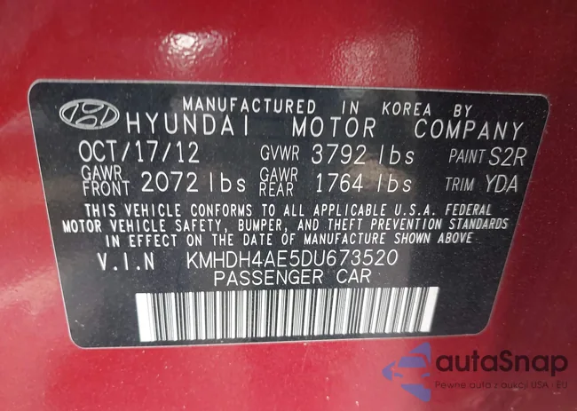 KMHDH4AE5DU673520: 42705990