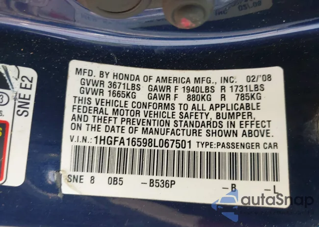 1HGFA16598L067501: 42706146