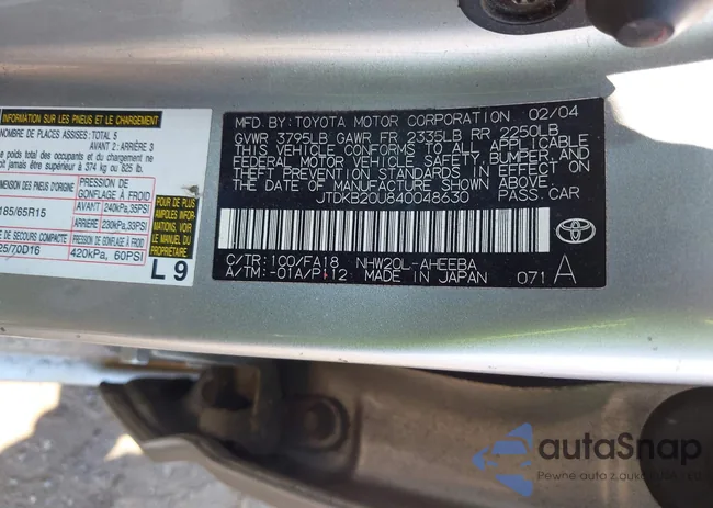 JTDKB20U840048630: 42706174