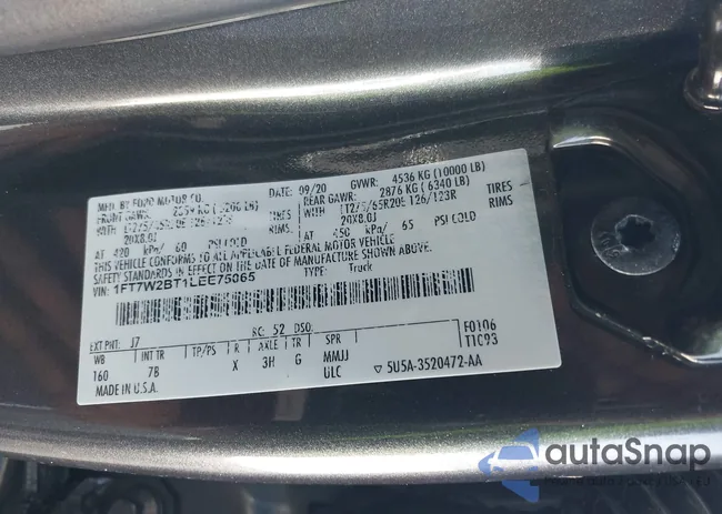 1FT7W2BT1LEE75065: 42707248