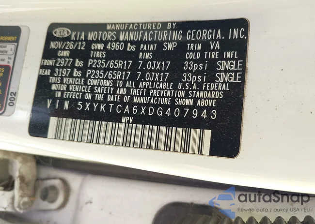 5XYKTCA6XDG407943: 42707370