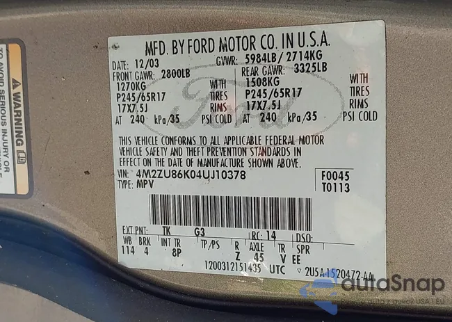 4M2ZU86K04UJ10378: 42707502