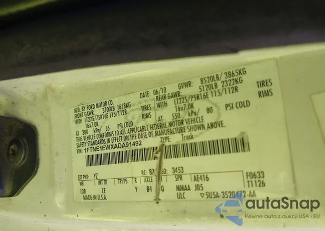 1FTNE1EWXADA91492: 42707525