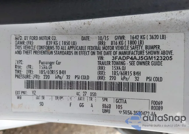 3FADP4AJ5GM123205: 42707551