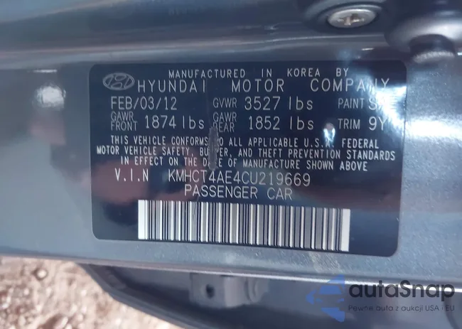 KMHCT4AE4CU219669: 42707582