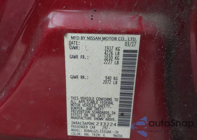 1N4AL3AP0HC233224: 42707583