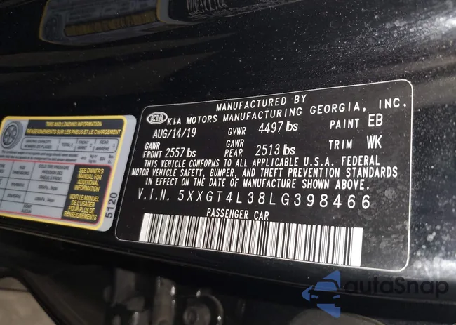 5XXGT4L38LG398466: 42707584