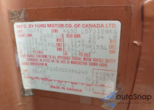 2FTCF10EXCCA96245: 42707694