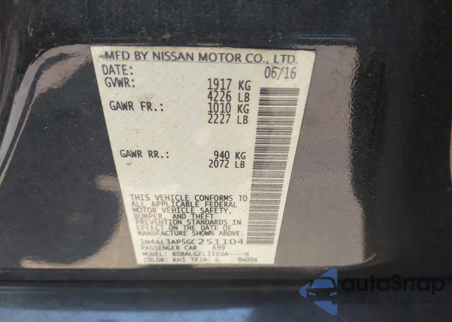 1N4AL3AP5GC251104: 42707695