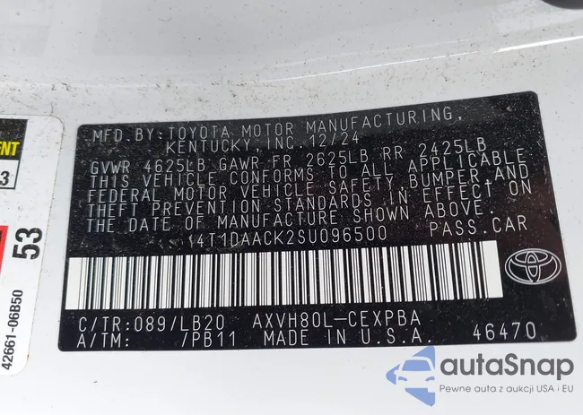 4T1DAACK2SU096500: 42707708