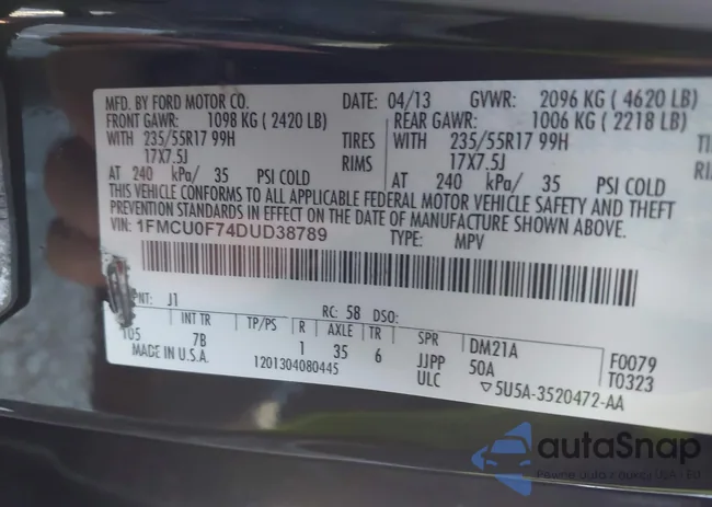 1FMCU0F74DUD38789: 42707750